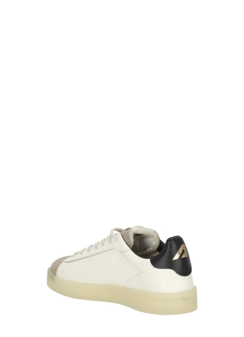 Autry White Grey Suede Toe Cap Leather Low-Top Sneakers