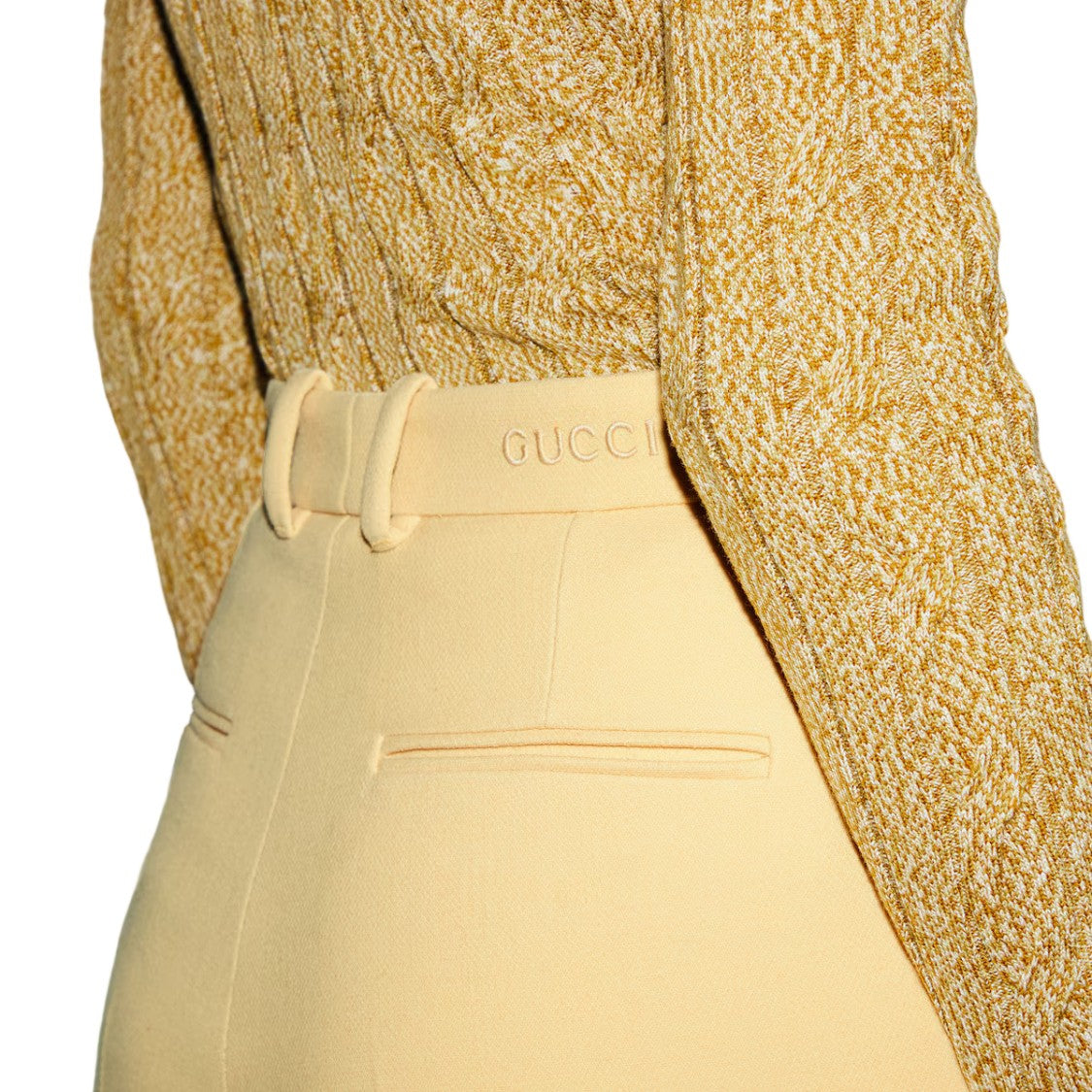 Gucci Yellow Wool Trousers