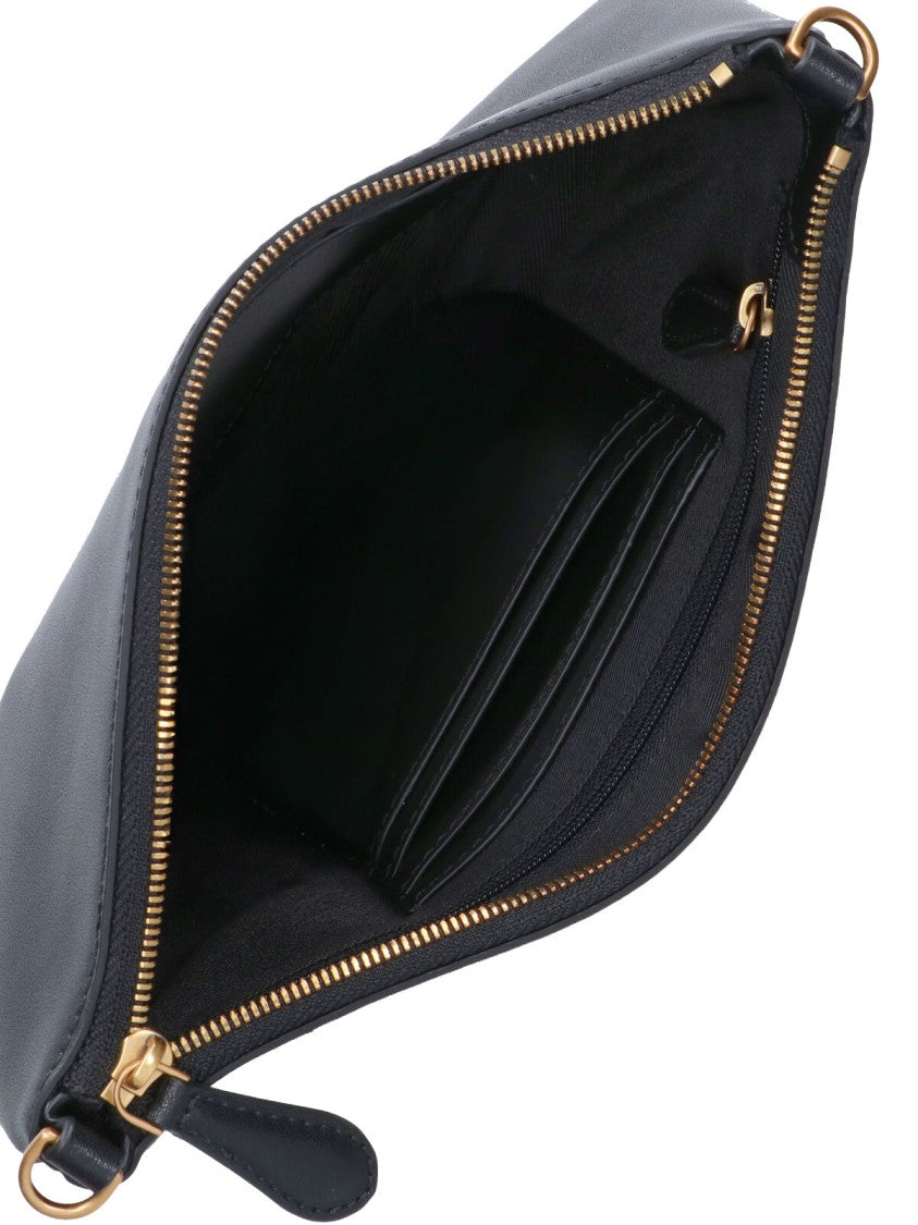 Pinko Shoulder Bag In Smooth Black Leather