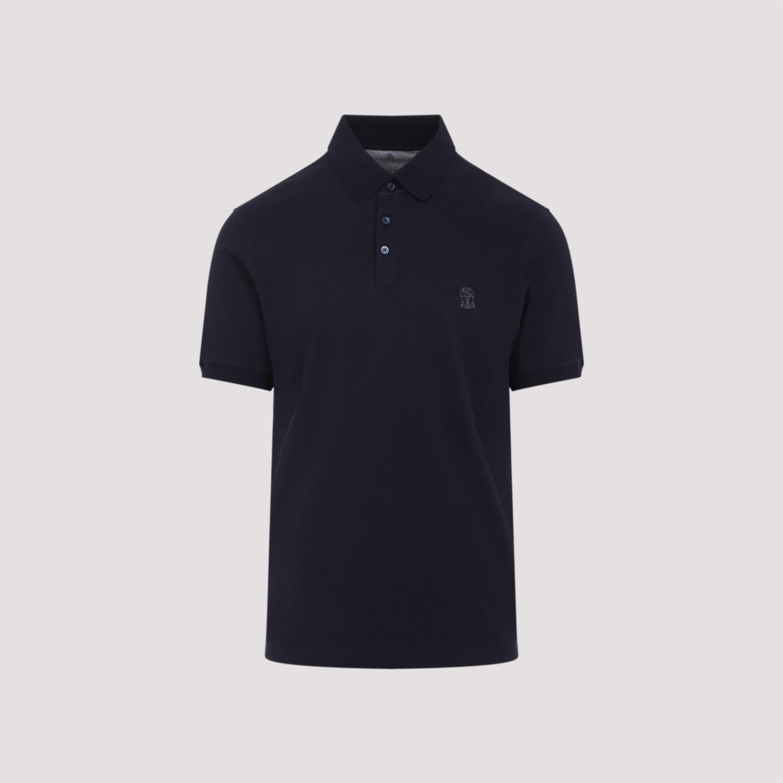 Brunello Cucinelli Classic Black Cotton Polo With Ribbed Trims