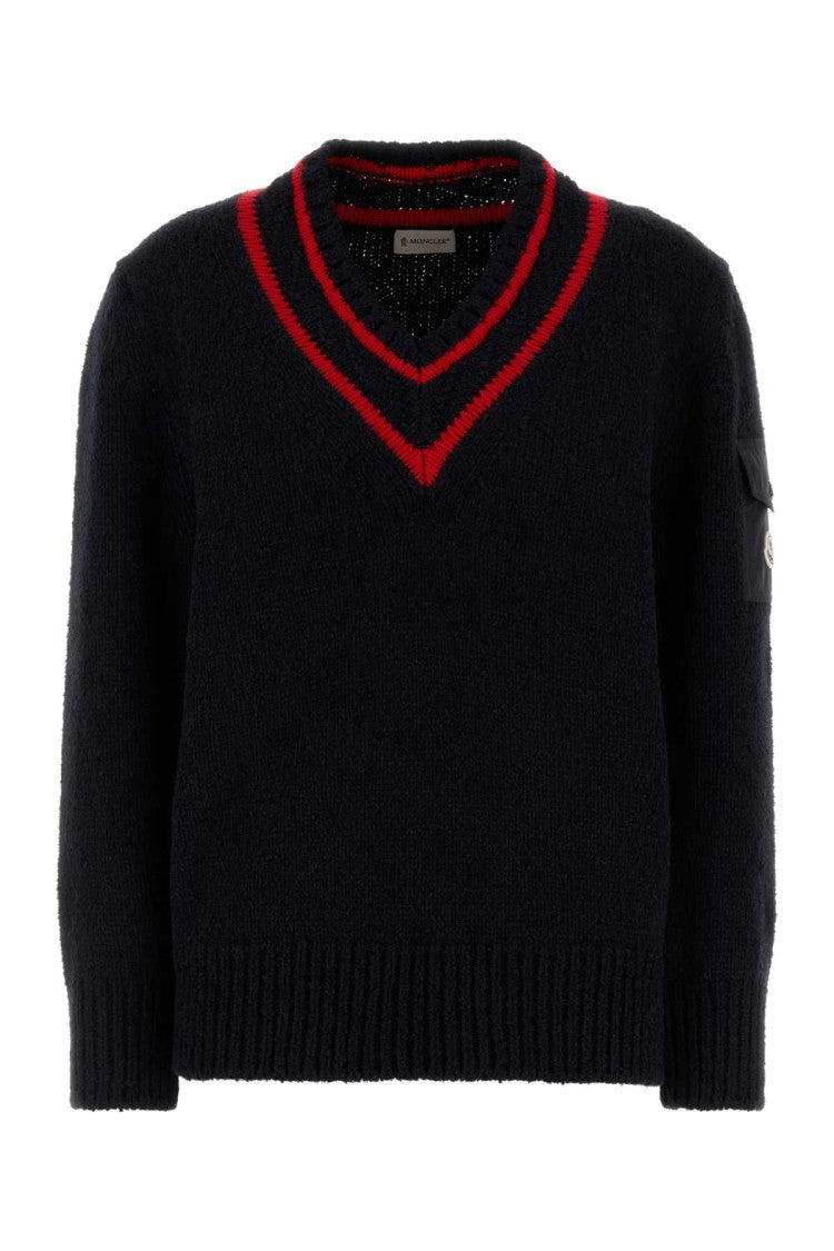 Moncler Dark Blue Wool Blend Sweater