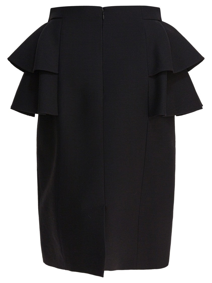 Valentino Refined Black Skirt With Layered Ruffles