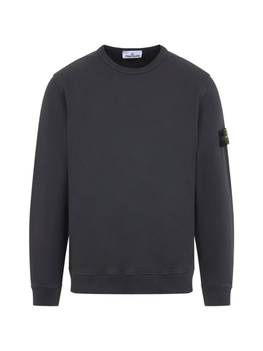 Stone Island Black Ribbed Crewneck Sweater