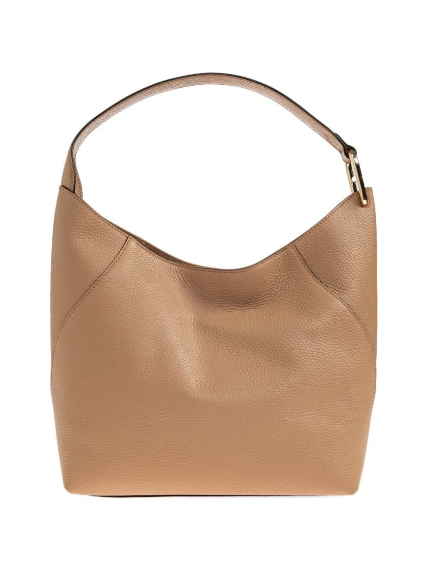 Furla Slouchy Brown Pebbled Leather Handbag