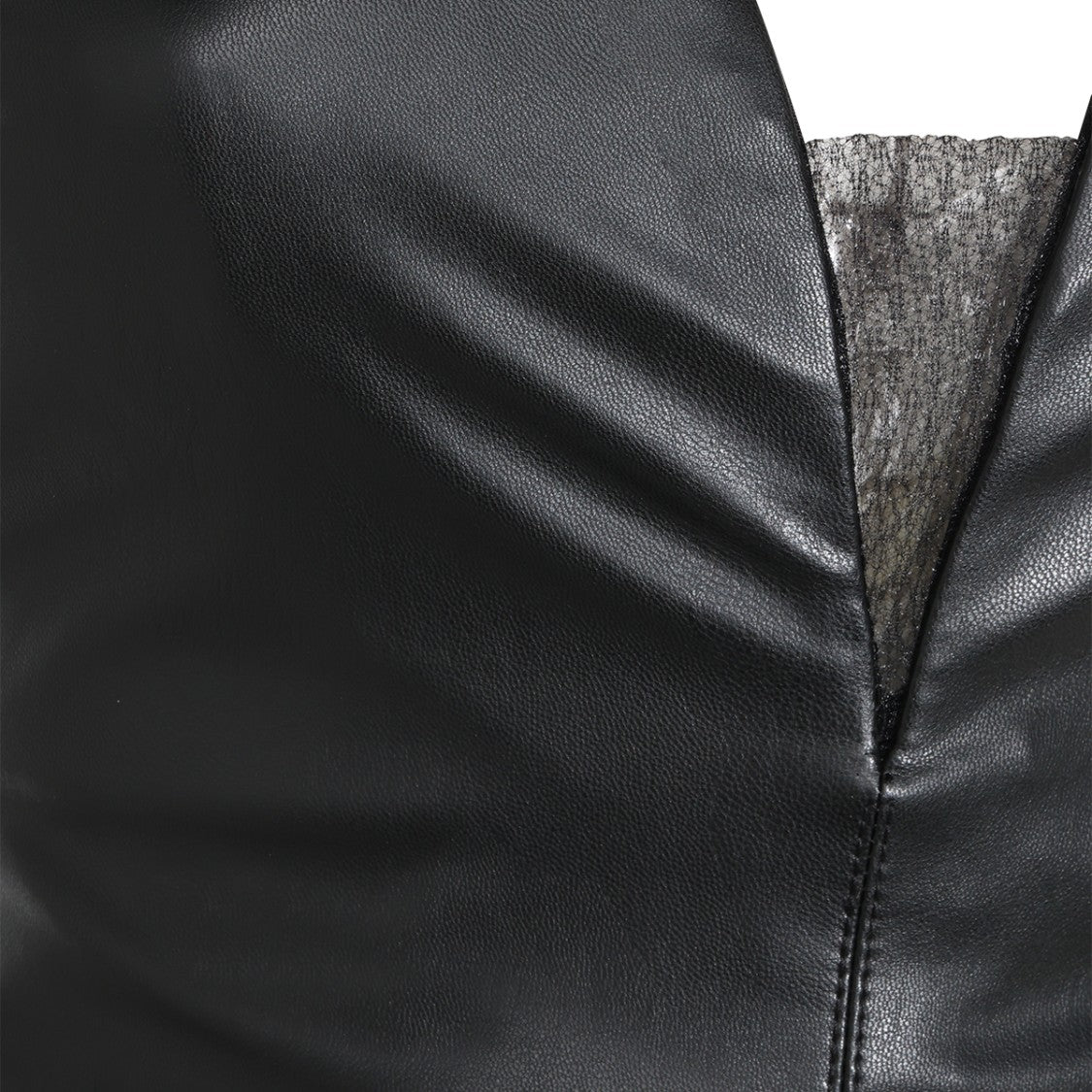 Elisabetta Franchi Black Form-Fitting Leather Midi Dress
