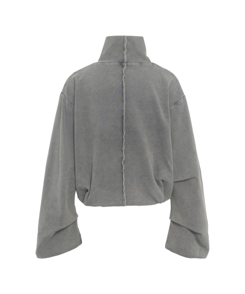 Thom Krom Zip-Up Cropped Sweatshirt