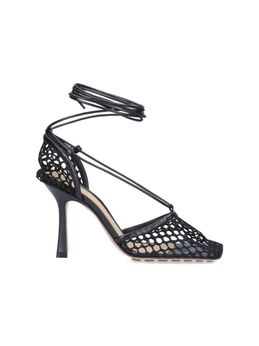 Bottega Veneta Perforated Leather Stiletto Shoes With Ankle Strap