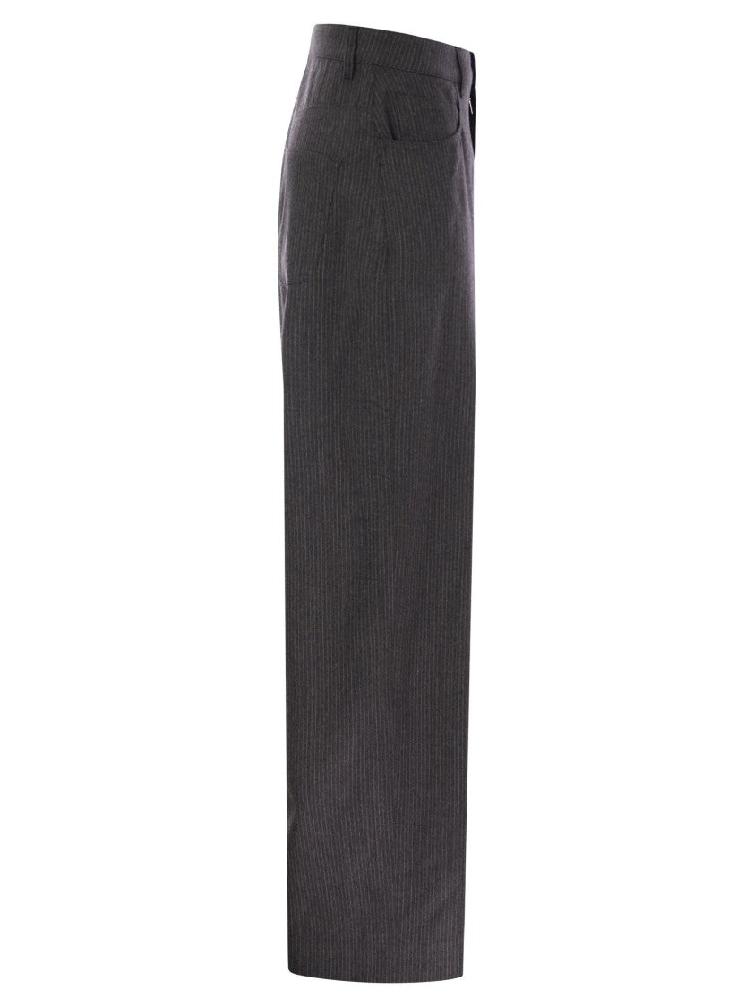 Fabiana Filippi 5-Pocket Virgin Wool Pinstripe Trousers