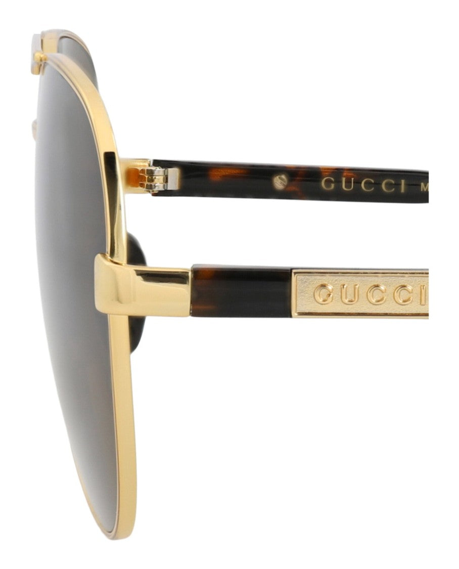 Gucci Aviator-Frame Metal Sunglasses