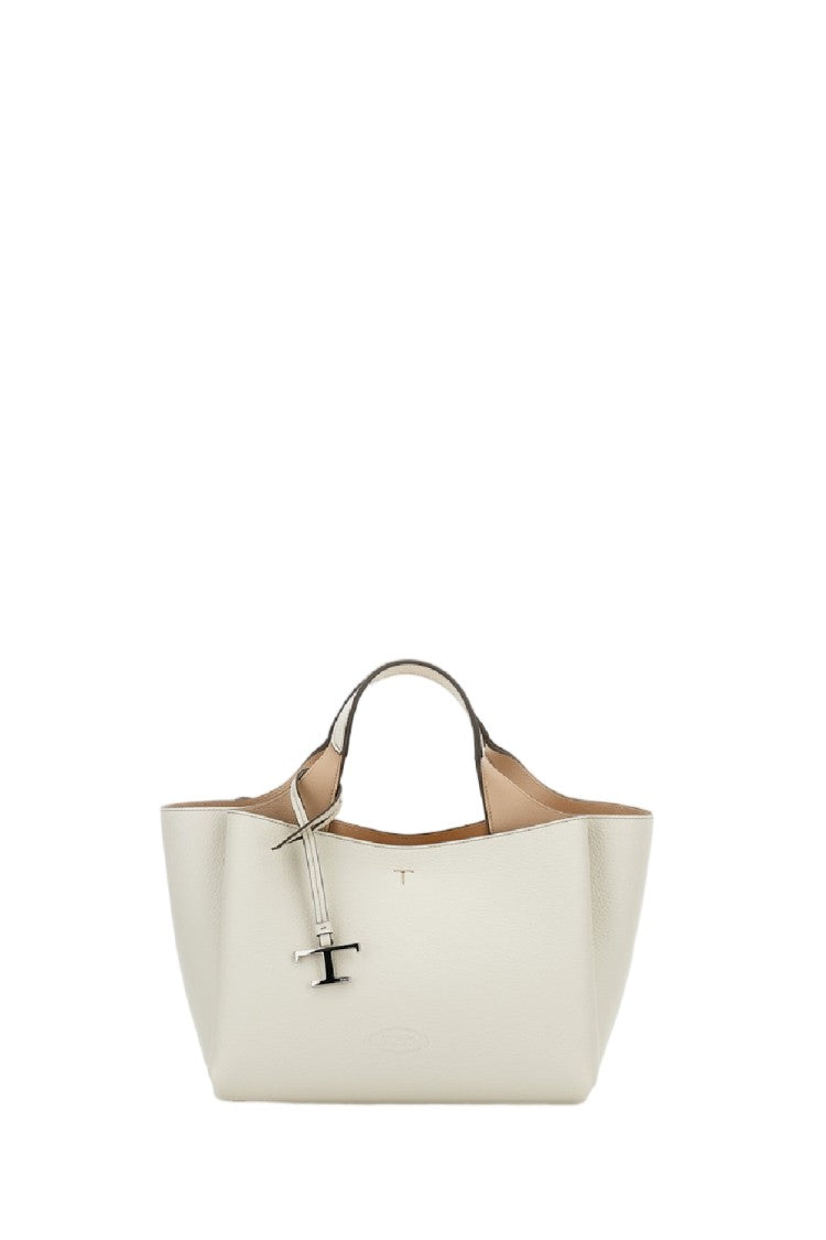 Tod's Structured Leather Handbag With Double Handles And Removable Charm