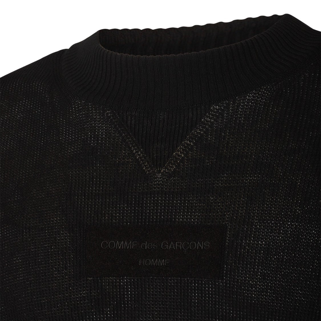 Comme Des Garçons Cotton Knit Sweater With Subtle Logo Detail