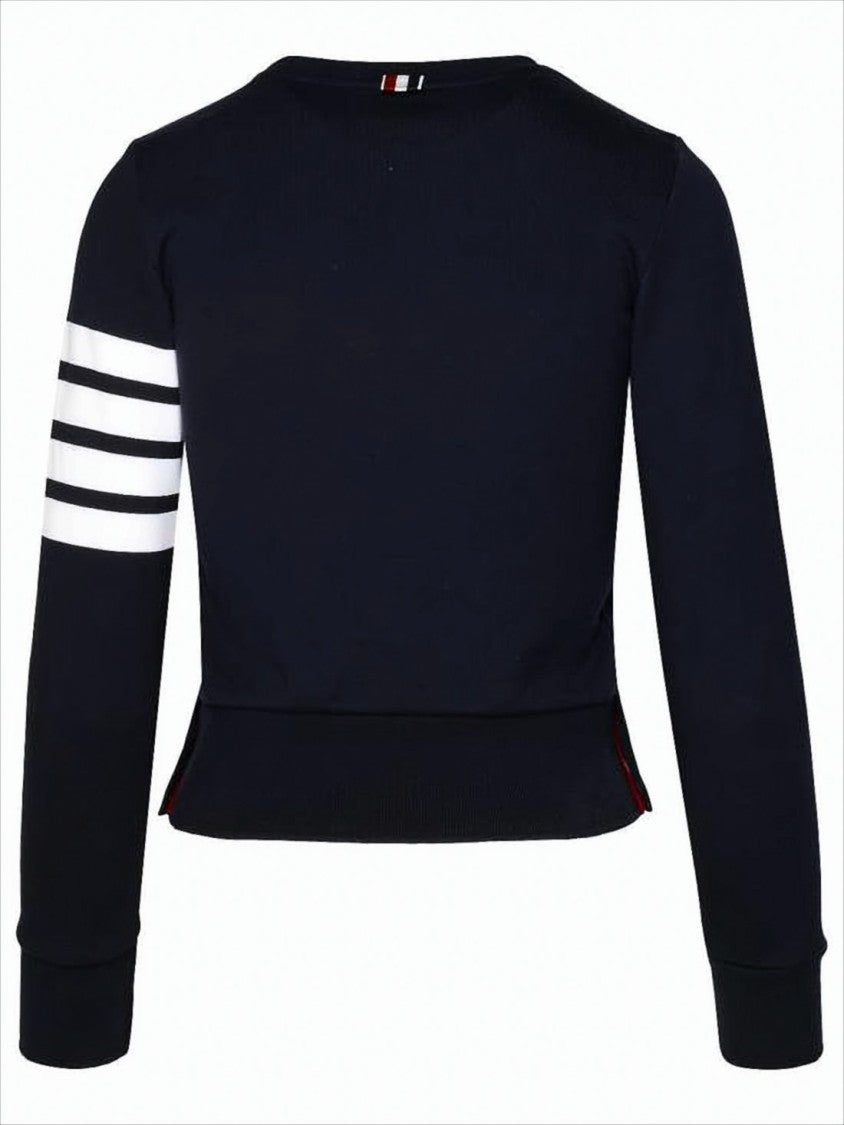 Thom Browne Fitted Long-Sleeve Cotton Top With Ribbed Cuffs