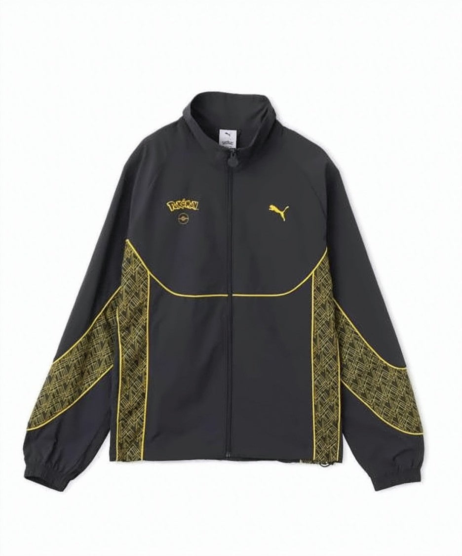 Puma Casual Black Nylon Jacket With Yellow Piping