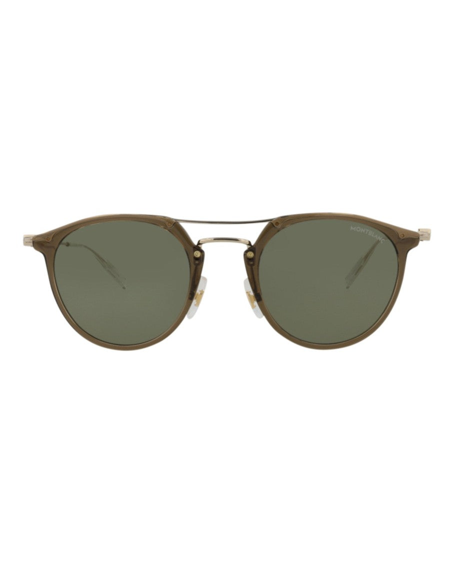 Montblanc Translucent Injection Aviator Sunglasses With Metal Temples