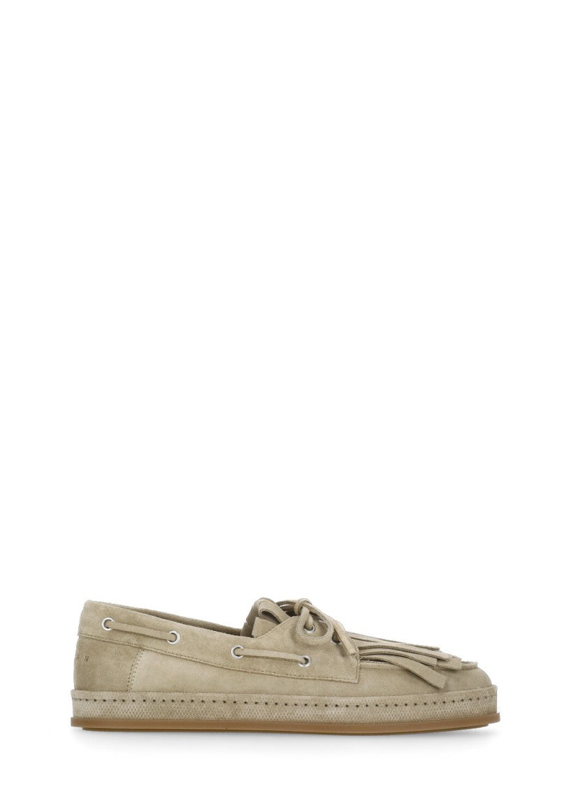 Hogan Beige H683 Suede Leather Loafers