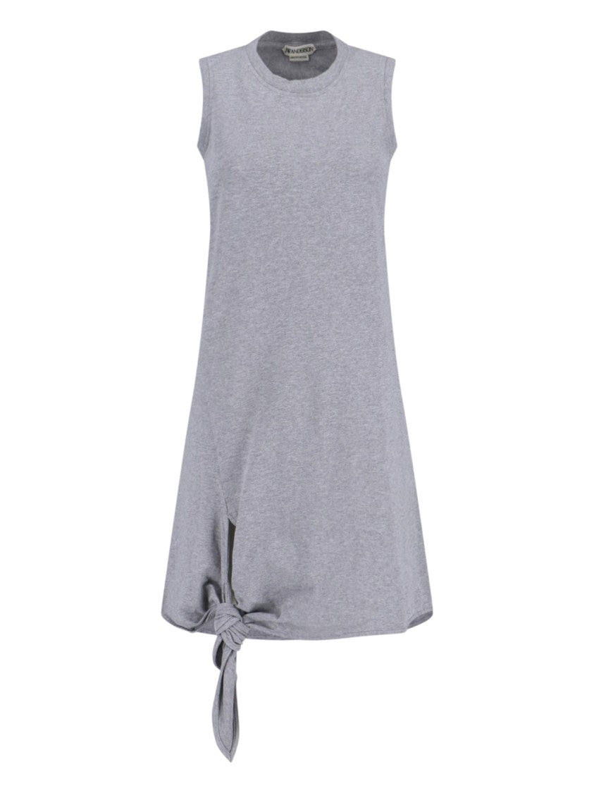 J. W. Anderson Grey Sleeveless Knotted Organic Cotton Dress