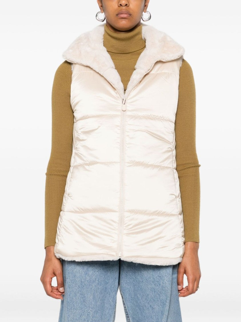 Save The Duck Reversible Beige Jacket With High Collar