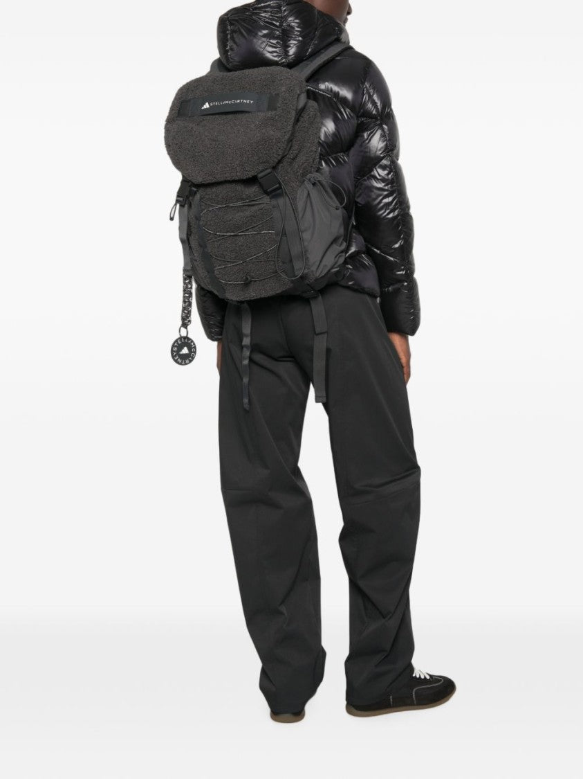 Adidas By Stella Mccartney Black Fabric Textured Backpack