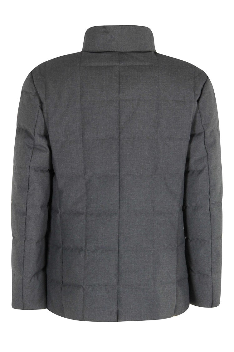 Fay Double-Layered Grey Melange Down Jacket