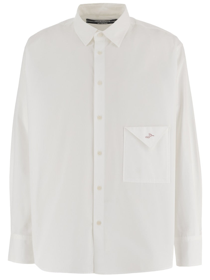 Jacquemus Cotton Poplin Shirt With Pointed Collar