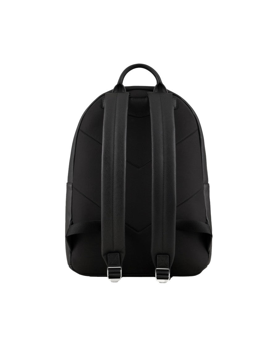 Emporio Armani Black Roundshape Regenerated Leather Backpack