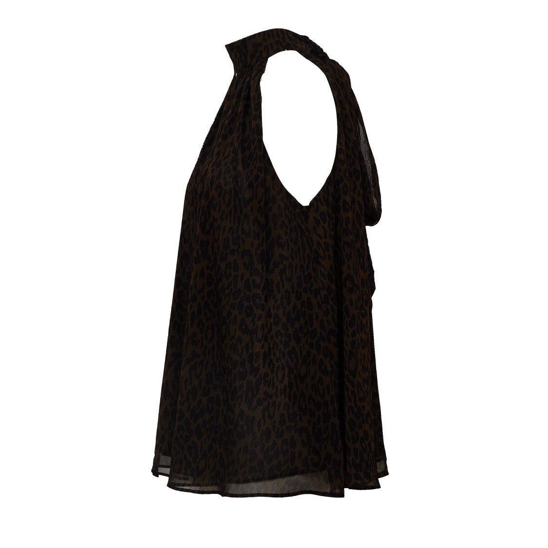 Rotate Fleur Animal Print Halterneck Bow Top