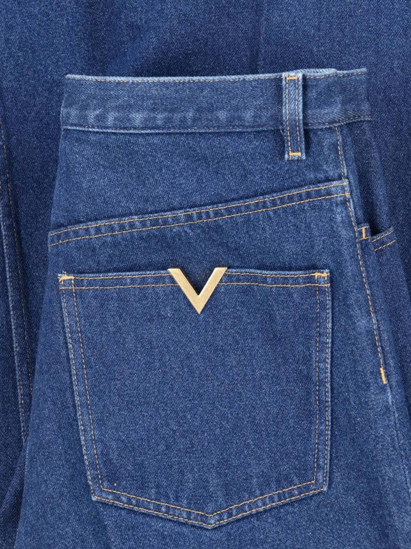 Valentino Blue Vgold High Waist Denim Jeans