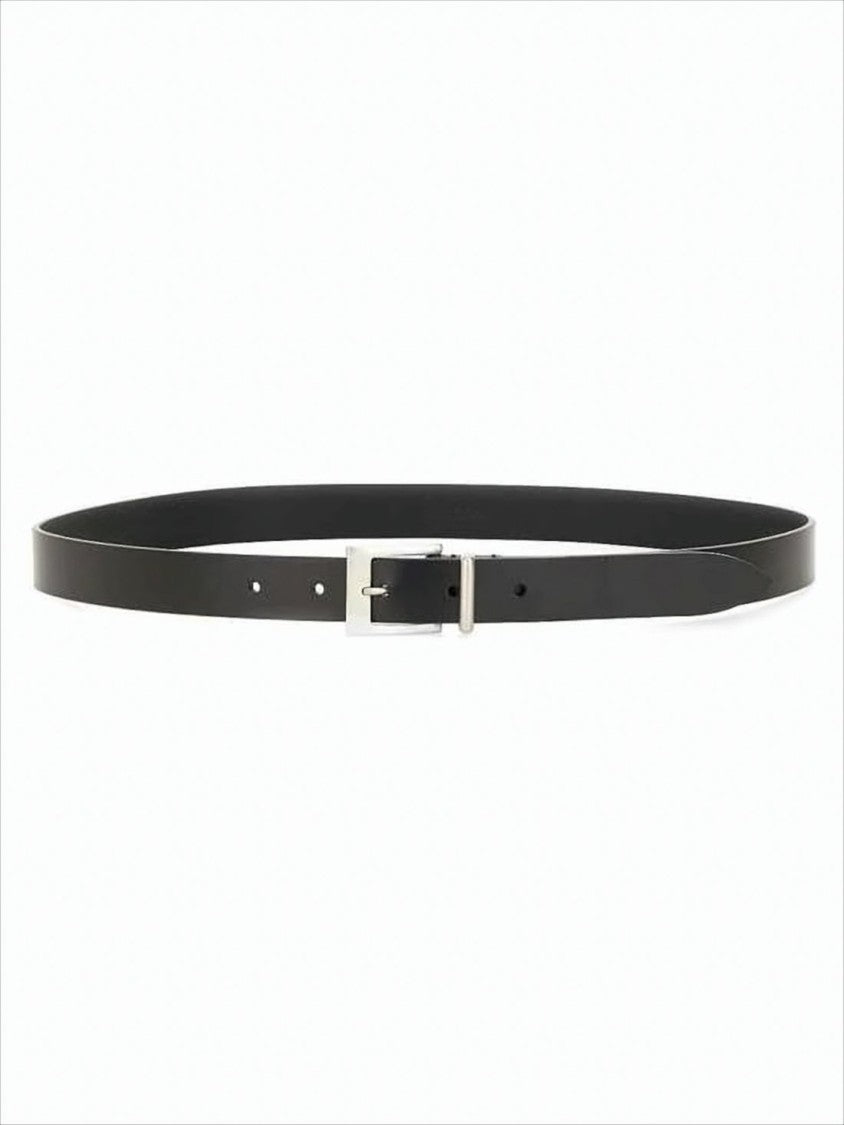 Isabel Marant Minimalist Black Leather Belt With Polished Buckle