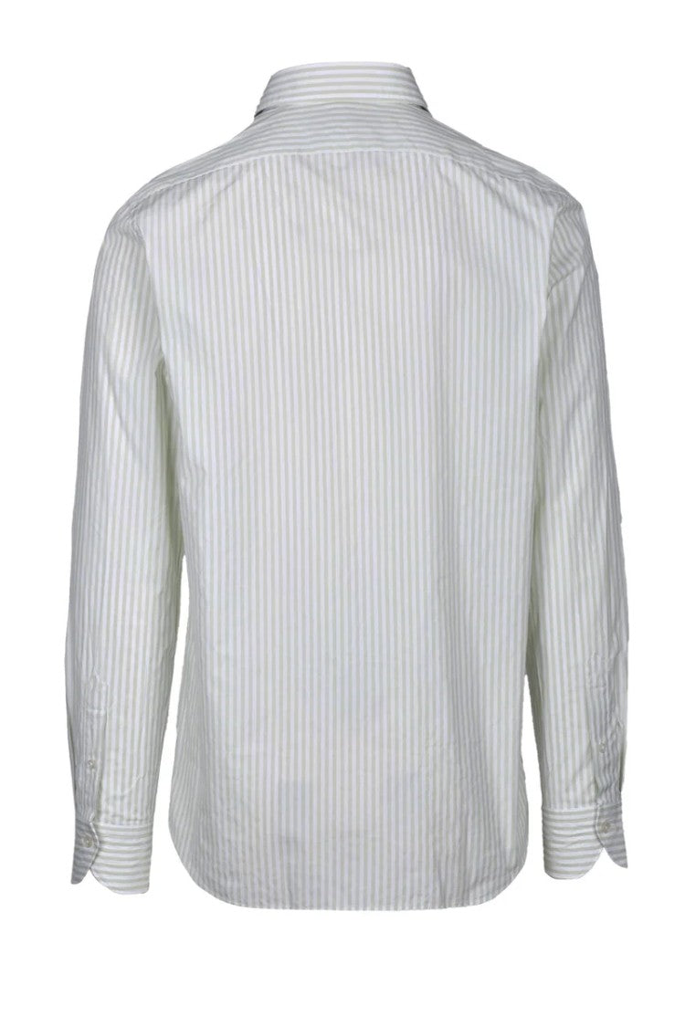 Baturo White/Green Cotton Shirt