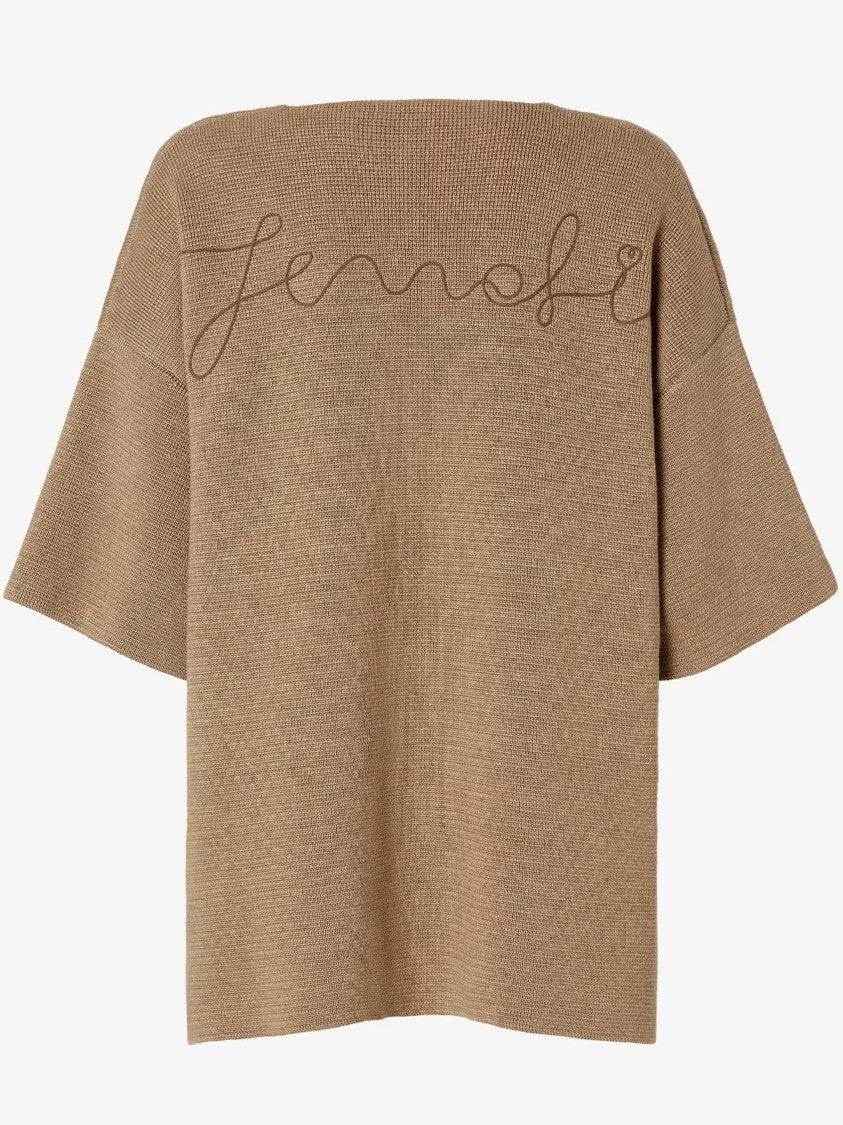 Fendi Warm Beige Essential Textured Knit Top