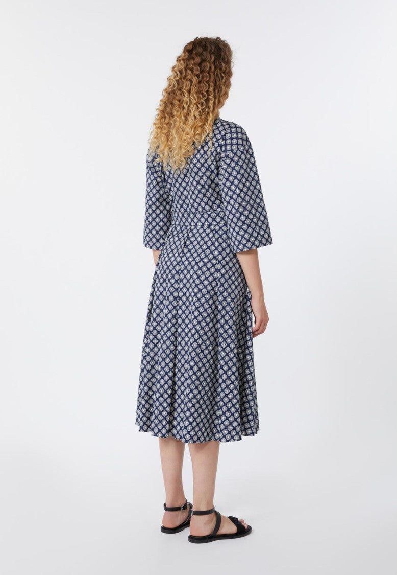 Max Mara Midi Dress With Fitted Waist And Self-Tie Belt