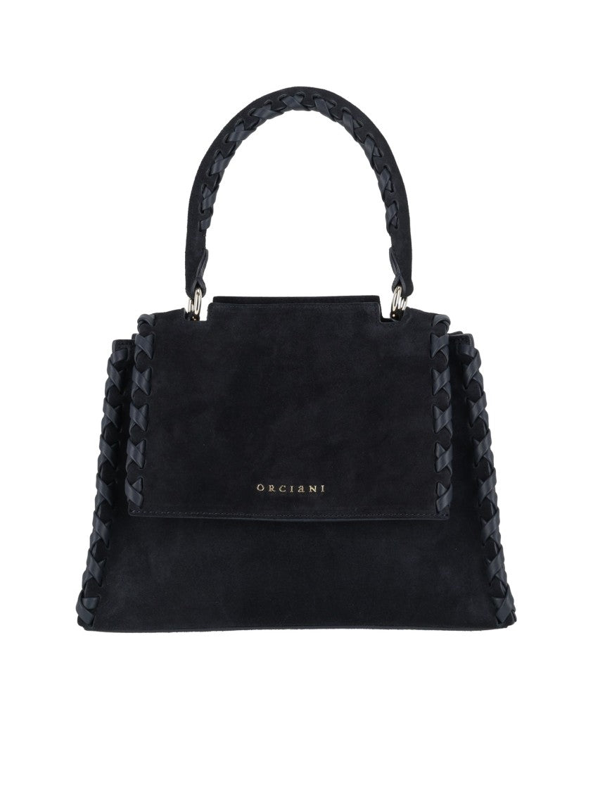 Claudio Orciani Black Sveva S Peach Cross Braided Shoulder Bag