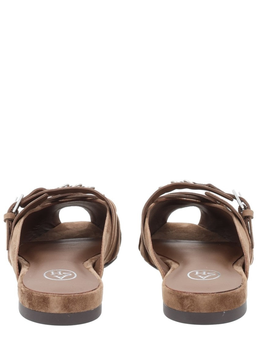 Ash Brown Brigit Suede Flat Mules