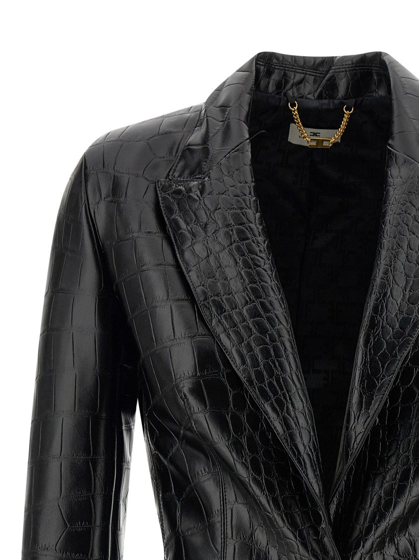 Elisabetta Franchi Croc Print Blazer