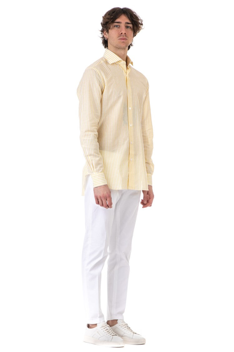 Barba Striped Cotton-Linen Tailored Shirt Cult Line