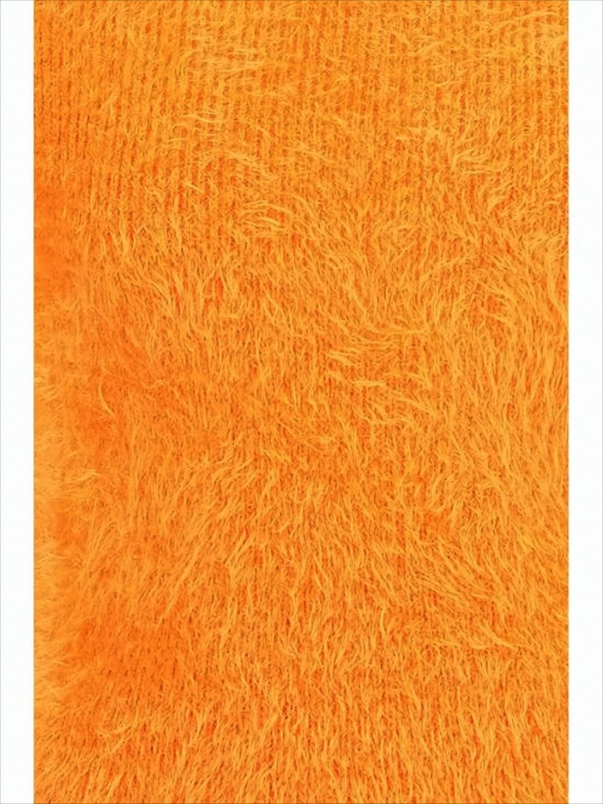 Marine Serre Cropped Fuzzy Sweater With Textured Surface