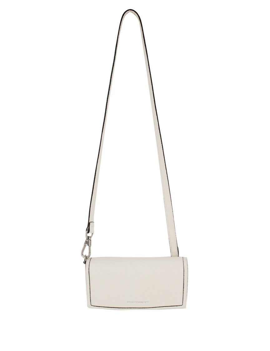 Ermanno Scervino Calf Leather Wallet With Detachable Shoulder Strap