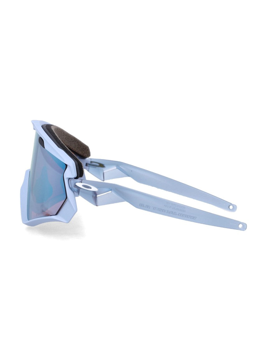 Oakley Wraparound Light Blue Sunglasses