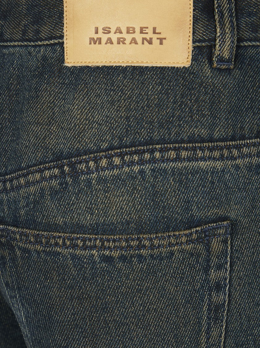 Isabel Marant Faded Wash Belvira Straight-Leg Jeans
