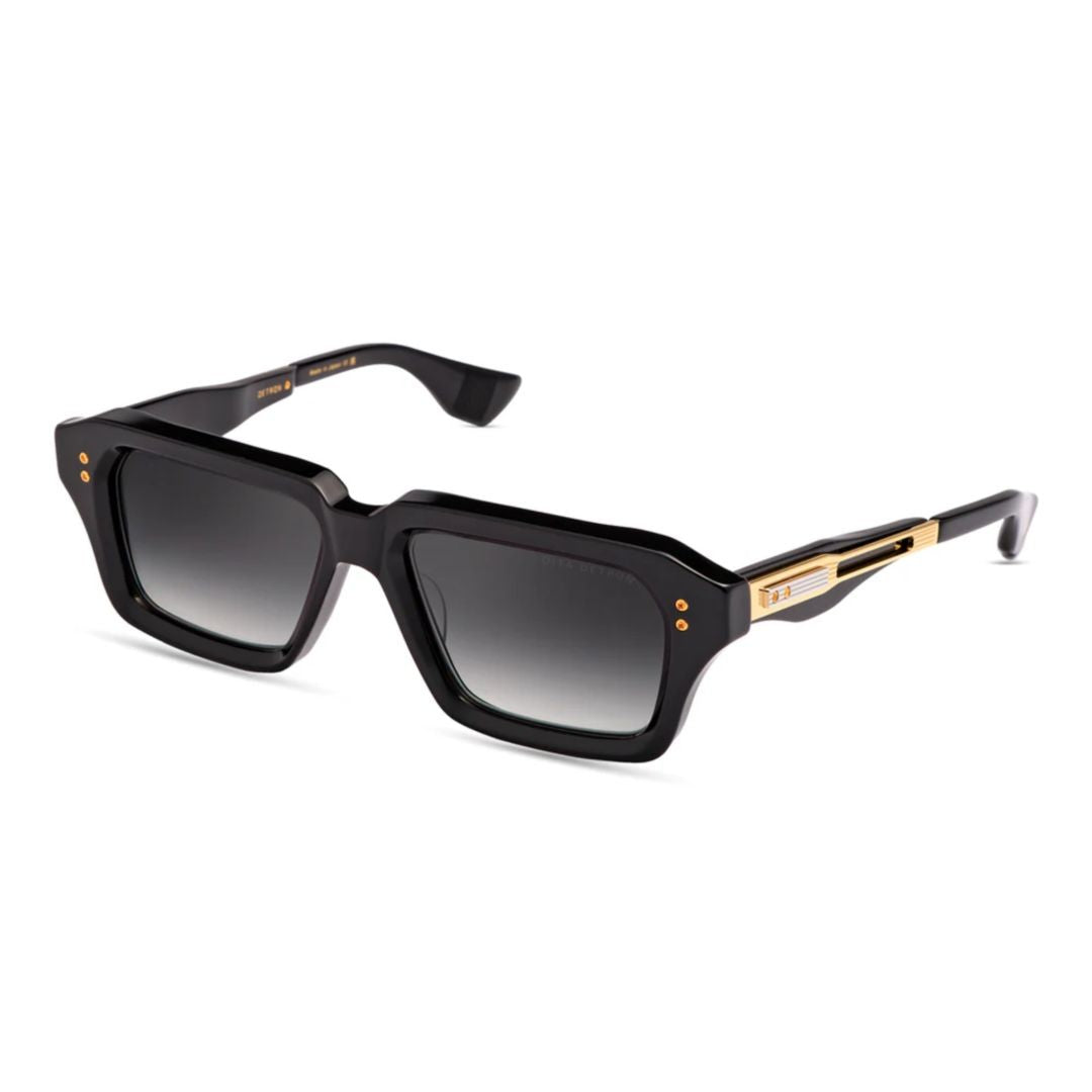 Dita Detron Rectangular Frame Sunglasses With Gold Detailing