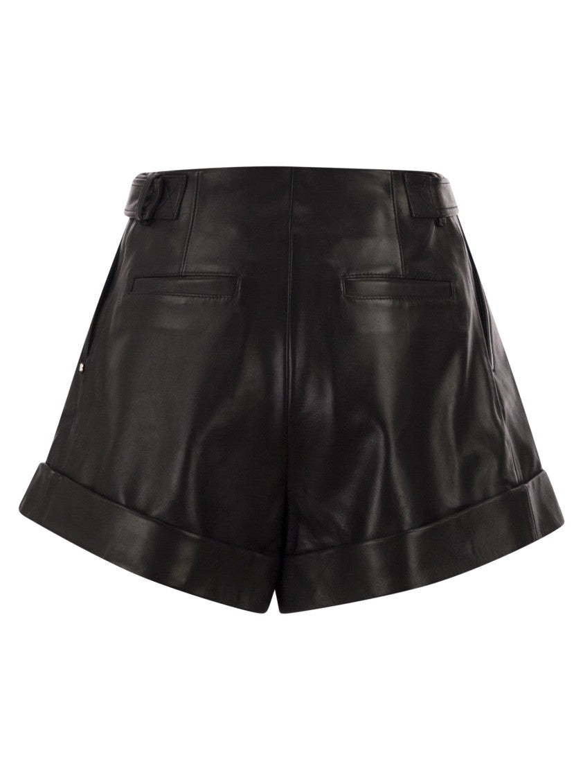 Sportmax Spxvasaio - Leather Bermuda Shorts