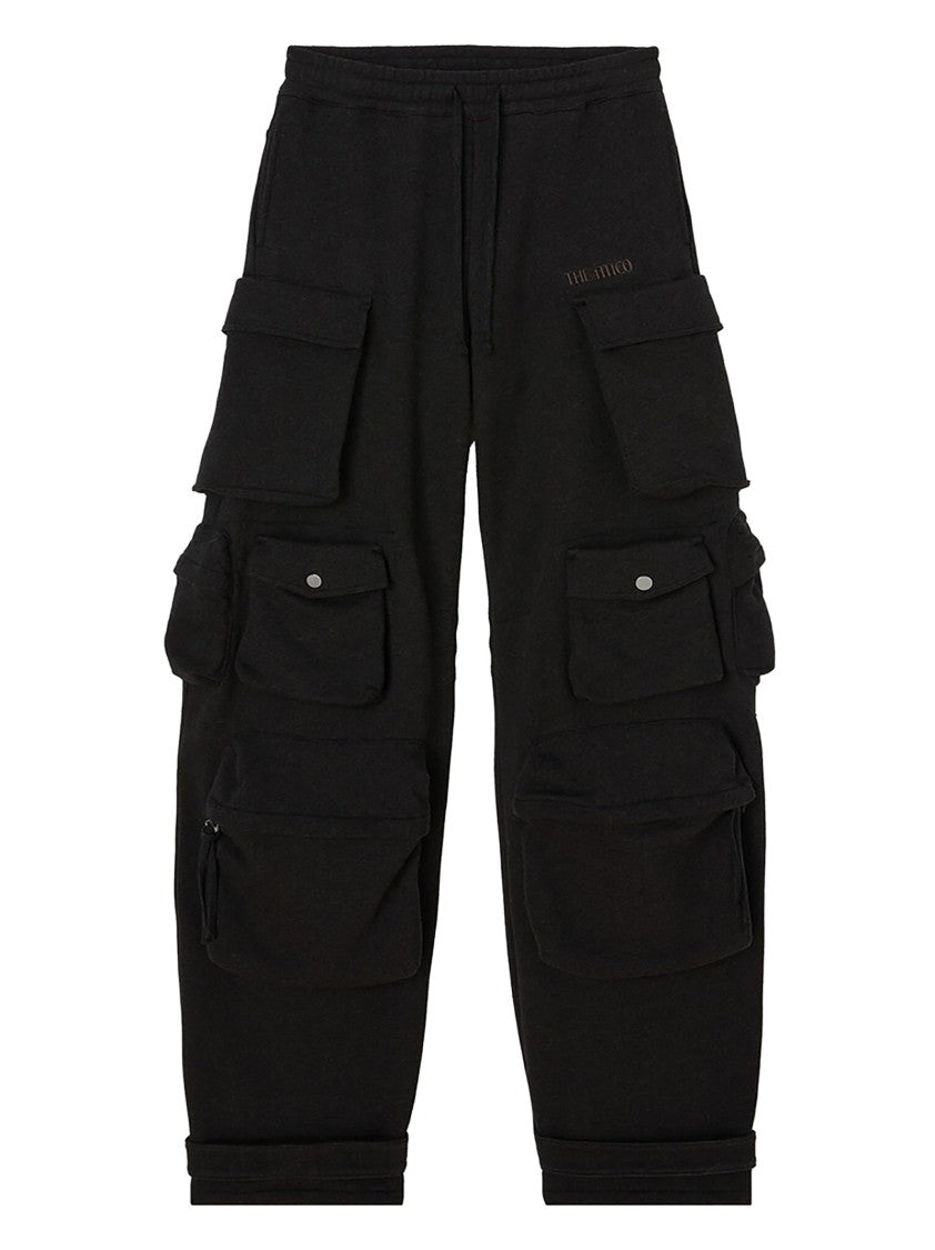 The Attico Multi-Pocket Trousers In Soft Black Fleece