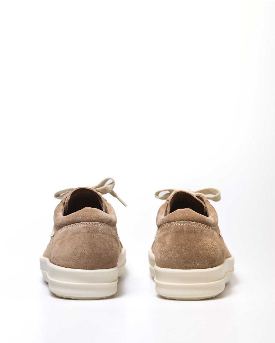 Rick Owens Beige Sneakers With Subtle Side Stripe