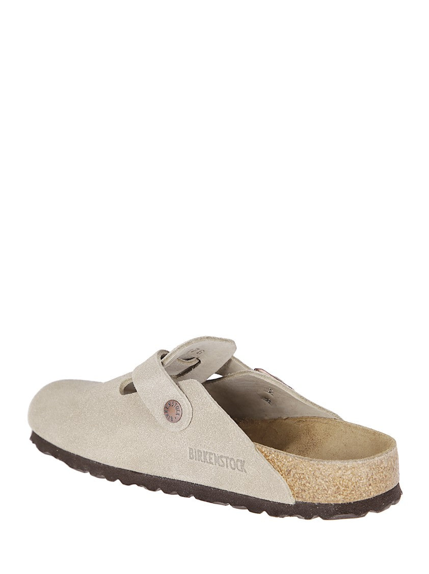 Birkenstock Adjustable Grey Suede Clogs
