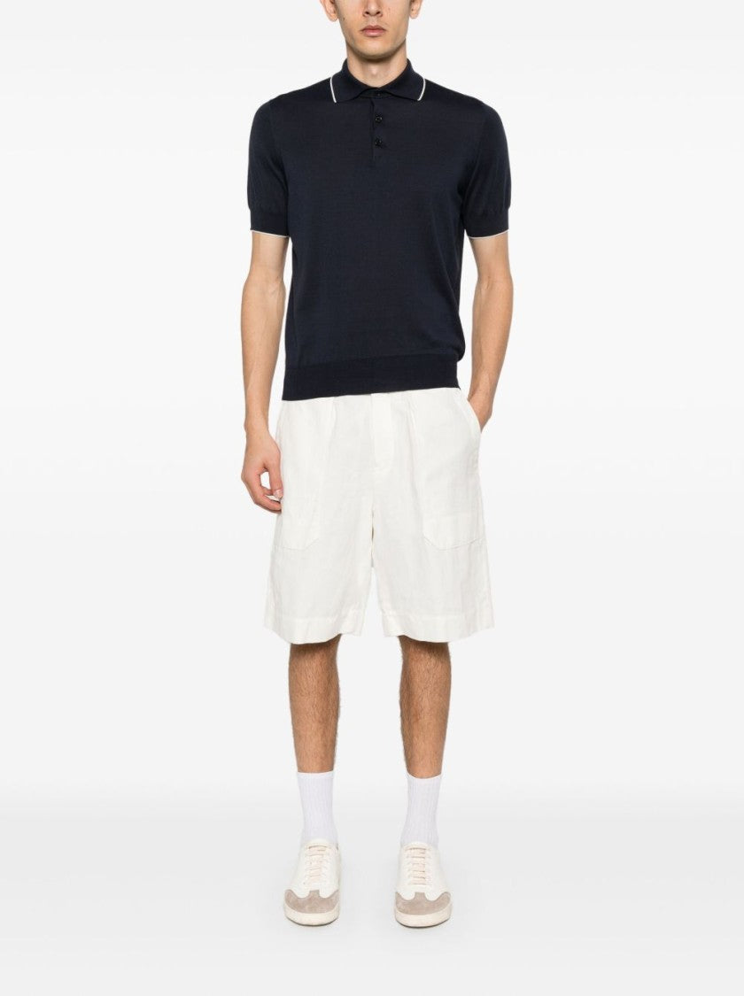 Brunello Cucinelli Blue Fitted Cotton T-Shirt With Refined Detailing