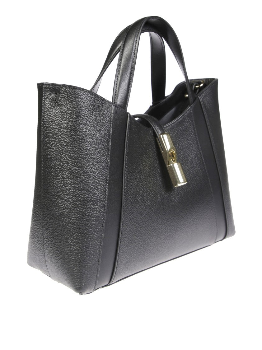 Furla Structured Black Leather Tote