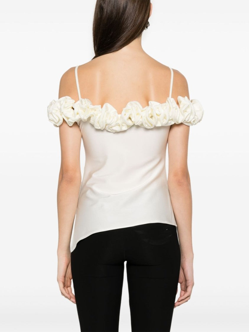 Coperni White Spaghetti Strap Side Slit Top