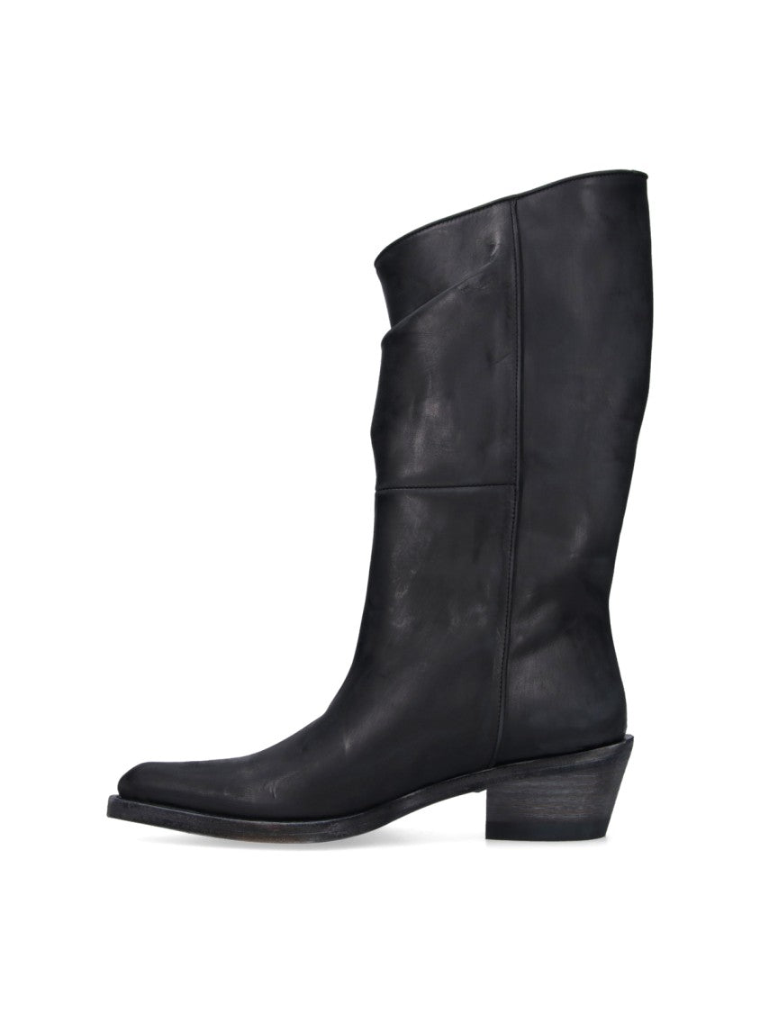 Khaite Pointed-Toe Stiletto Boots With Polished Finish