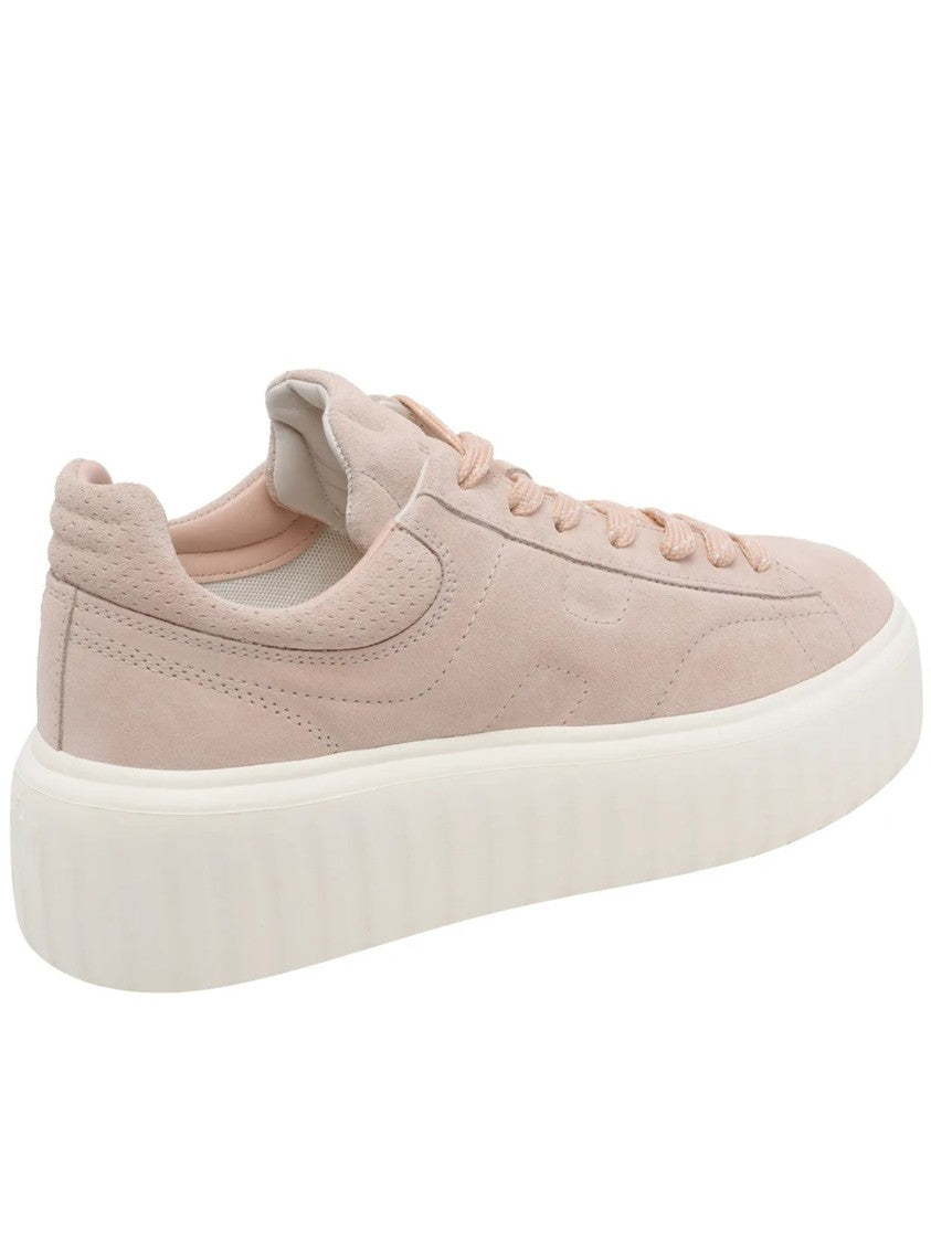 Hogan Low Top Suede Ribbed Sole Sneakers