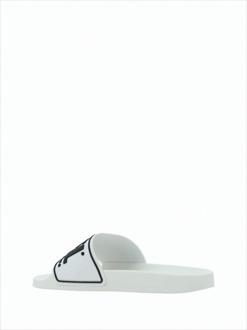 Diesel Minimalist White Rubber Slide Sandals